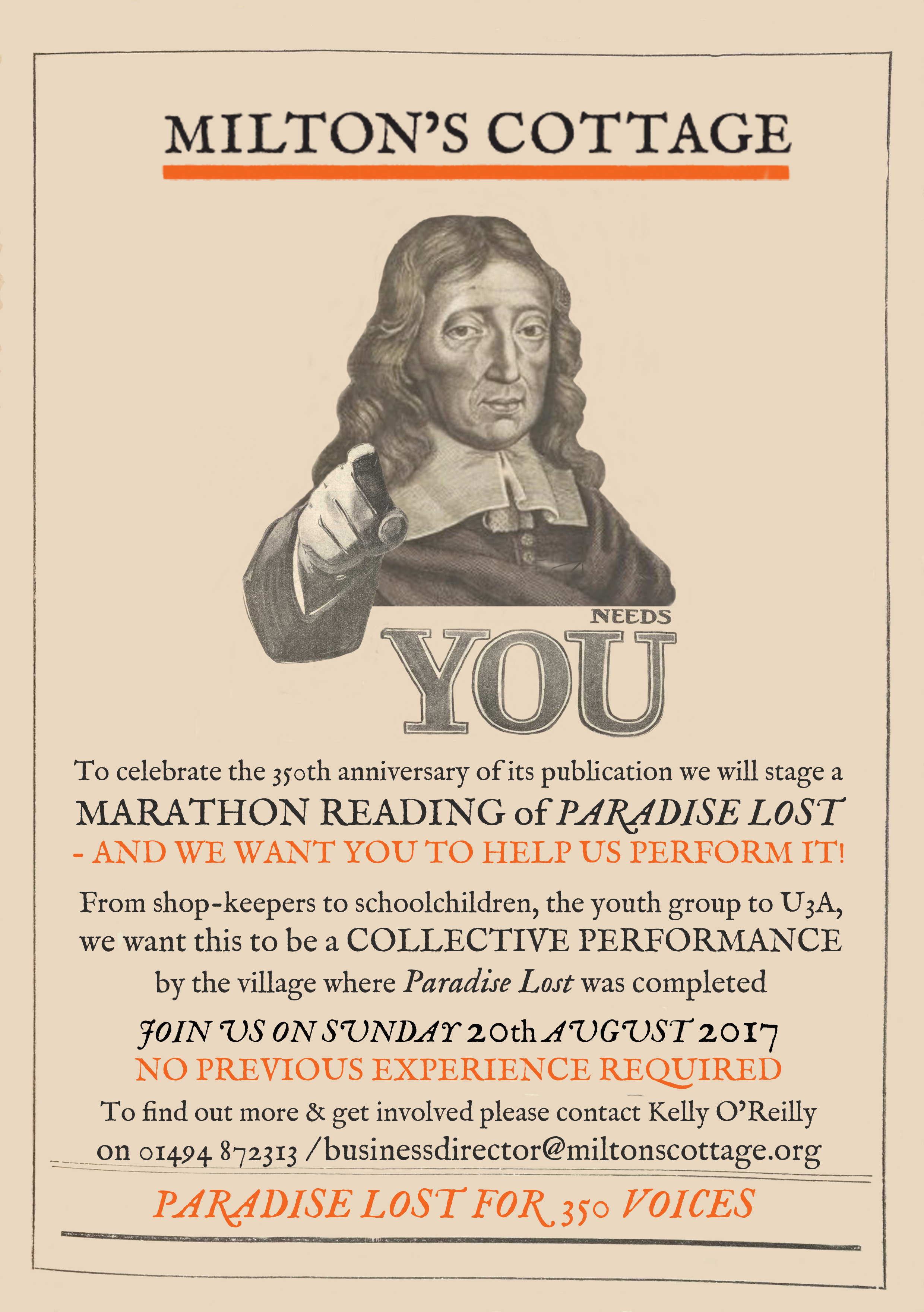 Paradise Lost for 350 Voices: fans to stage epic reading at John Milton’s home